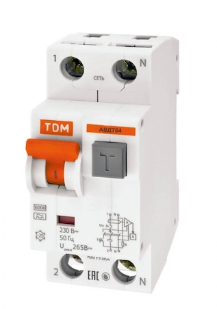 TDM ELECTRIC SQ0205-0001 АВДТ 64 B16 10мА - Автоматический Выключатель Дифференциального тока TDM